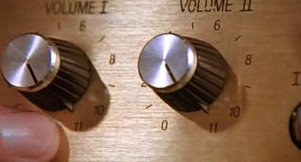 A Spinal Tap amplifier whose dials go up to eleven.